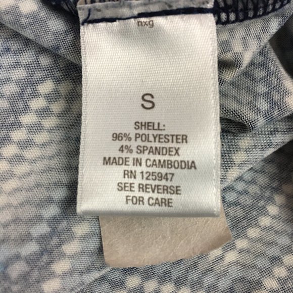 Dress Barn Sleeveless Chevron Print Blue Blouse - Picture 6 of 9